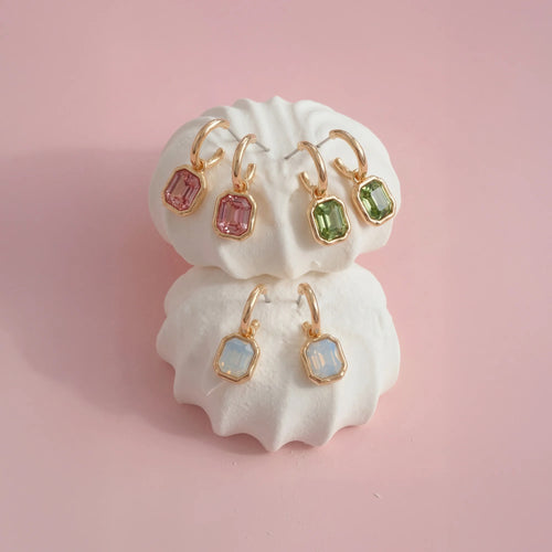 Gem Drop Hoop Earrings Pack of 3