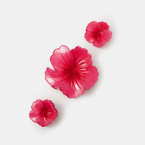 Pack of 3 Hibiscus Flower Claw Clip