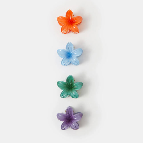 Pack of 4 Brights Mini Flower Claw Clip