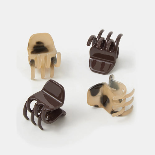 Pack Of 4 Milk Mini Hair Claw Clips