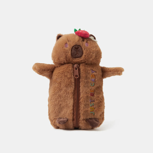 Girls Fluffy Capybara Pencil Case