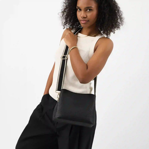 Black Webbing Strap Sling Bag