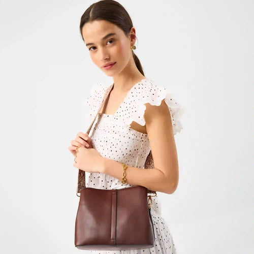 Chocolate Webbing Strap Sling Bag