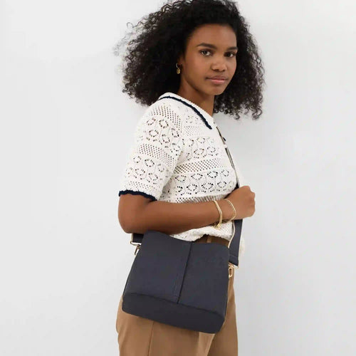 Blue Webbing Strap Sling Bag