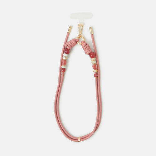 Pink Cord Bead Phone Strap