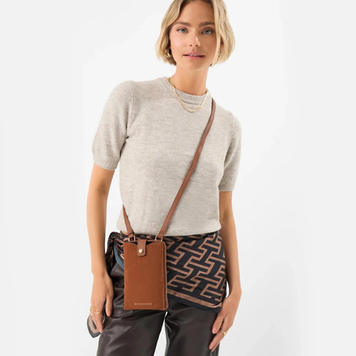 Tan Multi Pocket Phone Bag