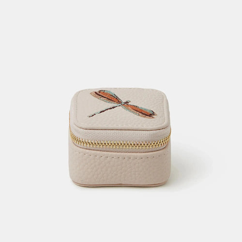 Cream Dragonfly Travel Jewellery Box