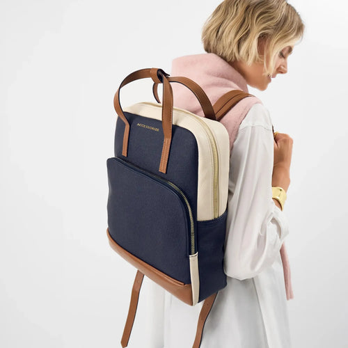 Accessorize London Women's Blue Lola Multi Laptop Backpack