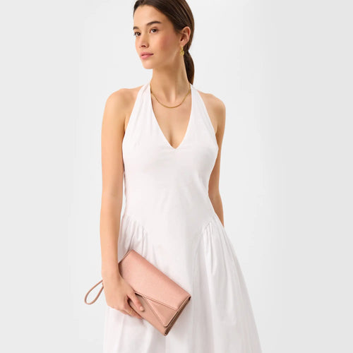 Pink Fold Over Clutch Bag