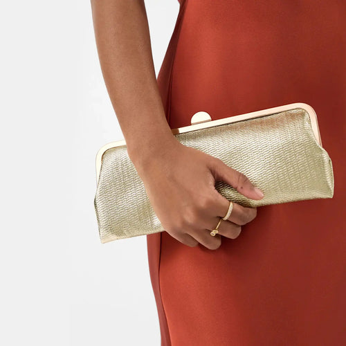 Gold Clip Frame Clutch Bag