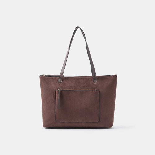 Brown Rachel Zip Front Laptop Tote Bag