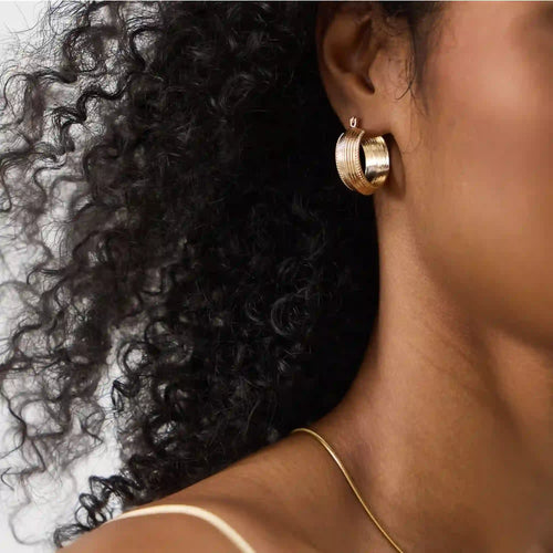 Mini Ridge Hoop Earrings