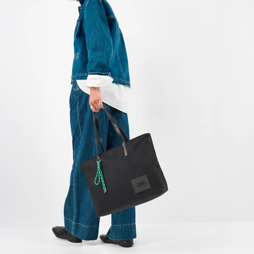 Black Harper Nylon Laptop Tote Bag