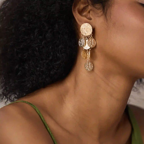 Statement Coin Drop Earrings