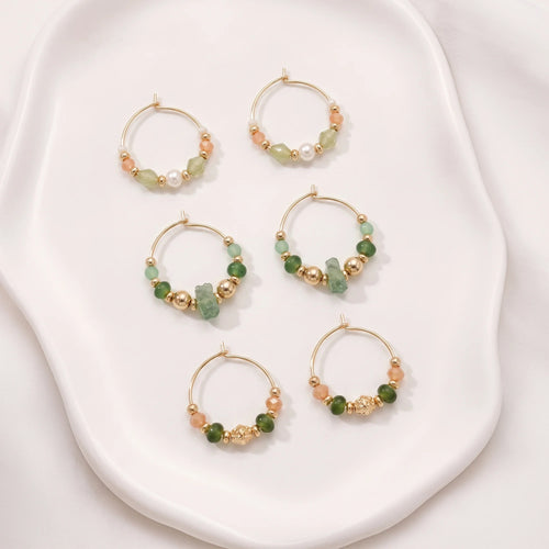 Pastel Multi Mini Beaded Hoop Earrings Pack of 3