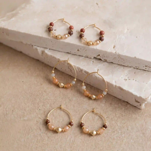 Mini Beaded Hoop Earrings Pack of 3