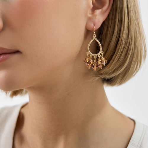Bead Cluster Teardrop Earrings