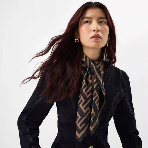 Geometric Print Square Satin Scarf