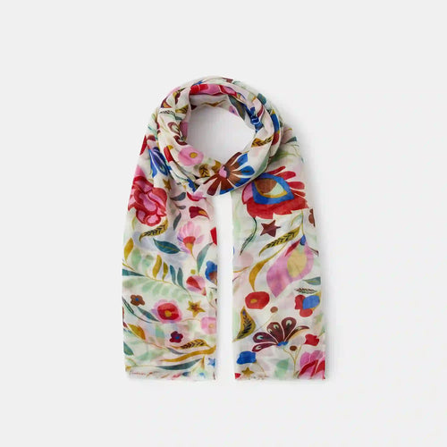 Lightweight Floral Print Scarf