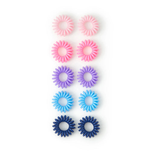 Pack of 10 Girls Spiral Hair Bands