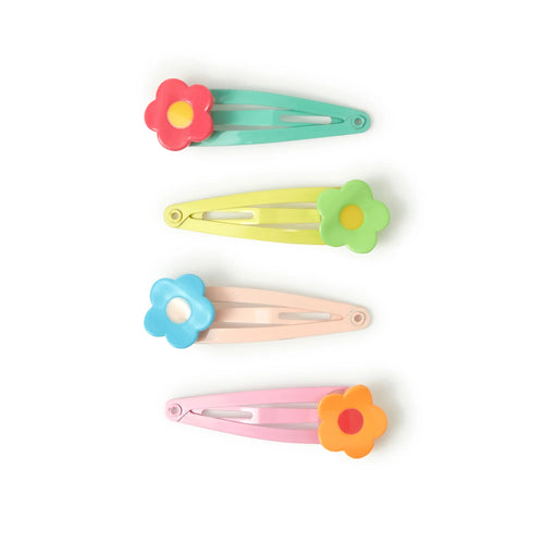 Pack of 4 Girls Mini Flower Hair Clips