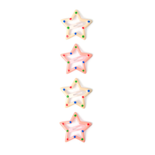 Pack of 4 Girls Spotty Star Hair Clips