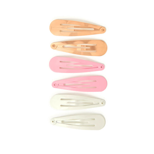 Pack of 6 Girls Plain Hair Clips