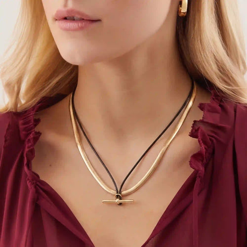 T-Bar Cord Necklaces Pack of 2