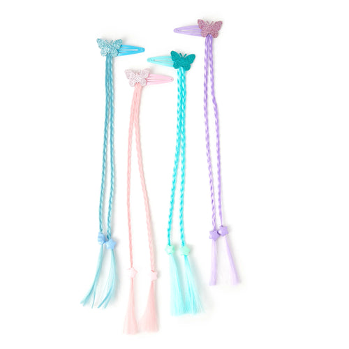 Pack of 4 Girls Butterfly Fake Hair Clips