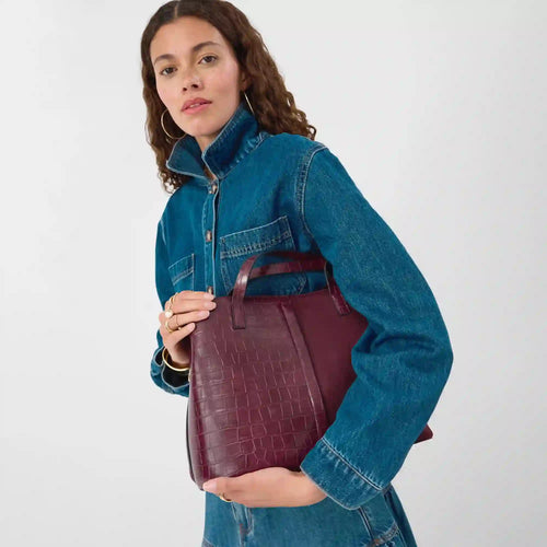 Burgundy Webbing Strap Shoulder Bag