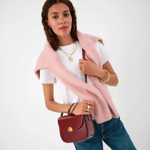 Burgundy Boxy Crossbody Bag