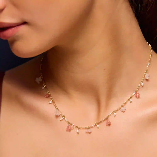 14k Gold-Plated Semi Precious Charm Necklace