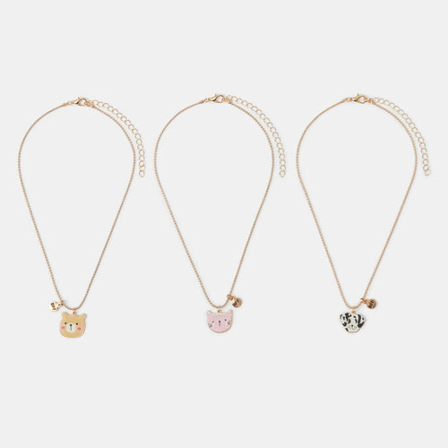 Girls Bff Pet Club Necklaces Pack Of 3