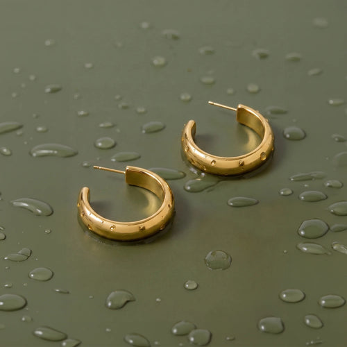 Waterproof Stainless Stainless Steel Flat Hoop Earrings