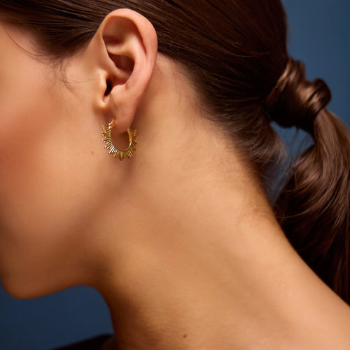 14k Gold-Plated Sun Hoop Earrings