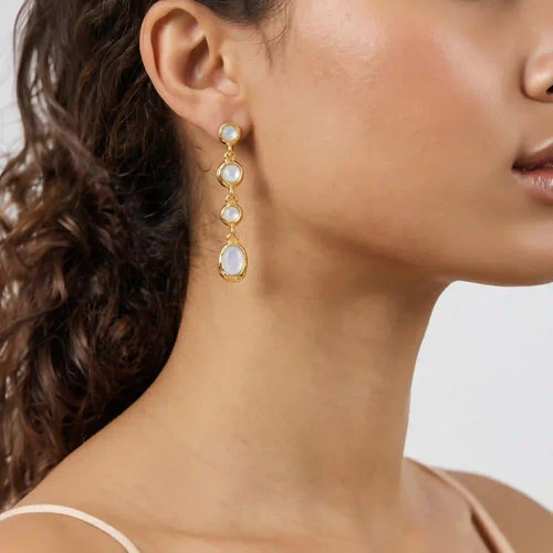 Faux Mini Stone drop earrings in Blue