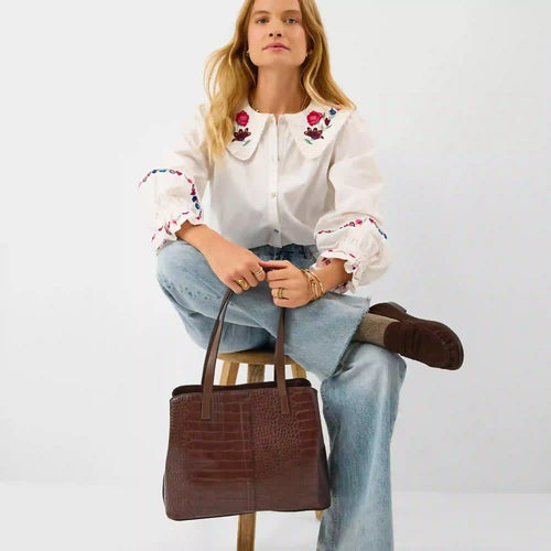 Chocolate Webbing Strap Shoulder Bag