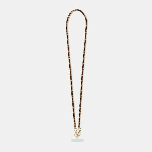 Brown Chain PU Phone Strap