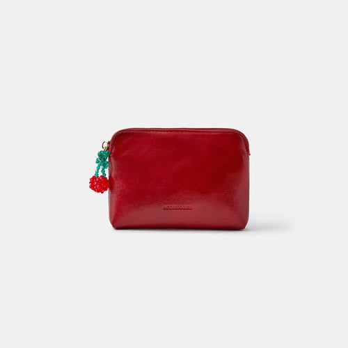 Beaded Cherry Charm Coin Purse