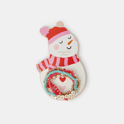 Girls Christmas Stretch Bracele Pack of 5