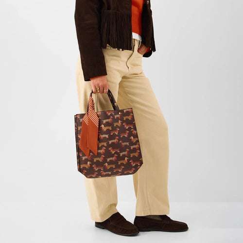 Printed Sausage Dog Handheld Bag