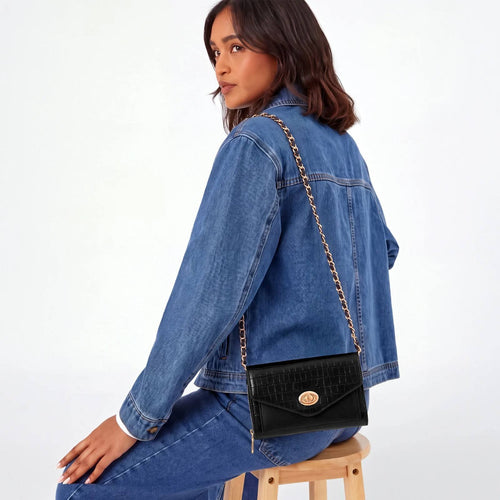 Black Compact Twistlock Sling Bag