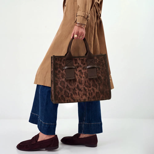 Brown Leopard Print Tote Bag