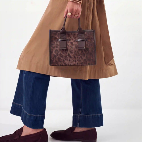 Brown Leopard Print Tote Bag