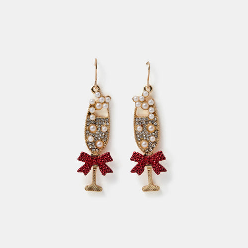 Christmas Prosecco Drop Earrings