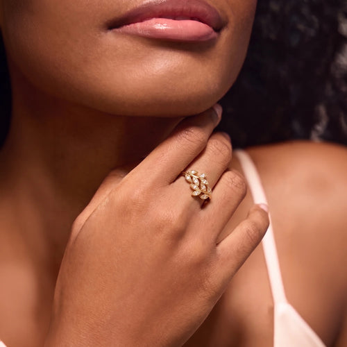 14k Gold-Plated Laurel Leaf Ring Medium