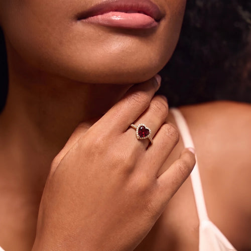 14k Gold-Plated Scarlet Heart Ring Small