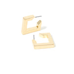 Accessorize London Women's Gold Reconnected Angular Hoop Earring