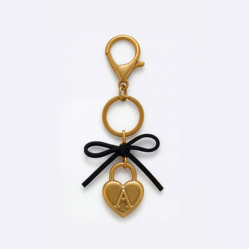 Heart Lock and Bow Keyring