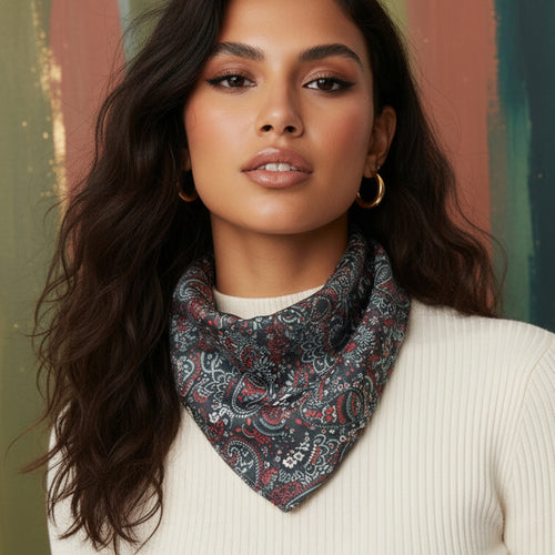 Midnight Paisley Lightweight Scarf